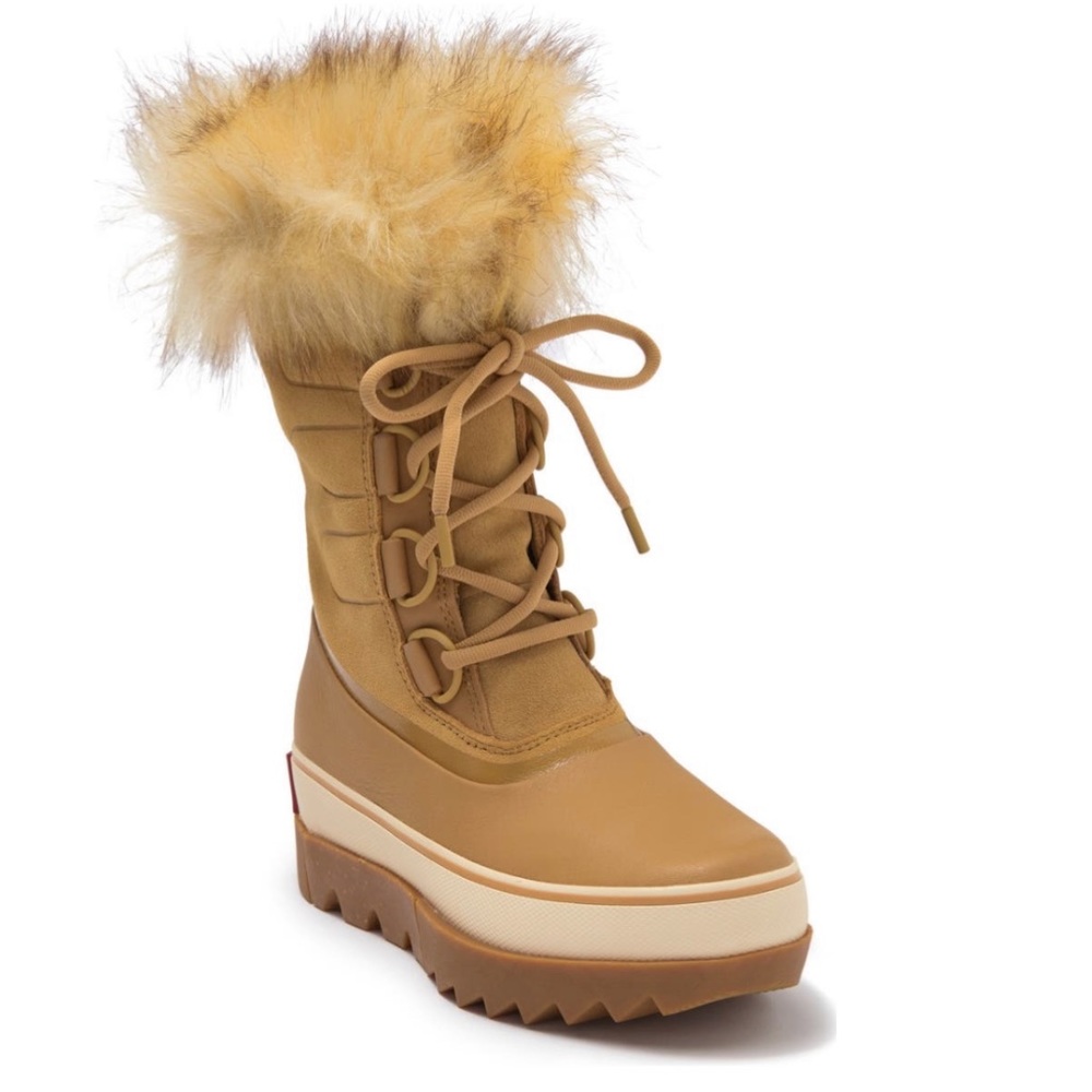 Sorel Curry Green Joan Of Arctic Next Faux Fur Waterproof Snow Boot Size 5.5